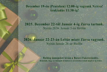 Ünnepi nyitvatartás